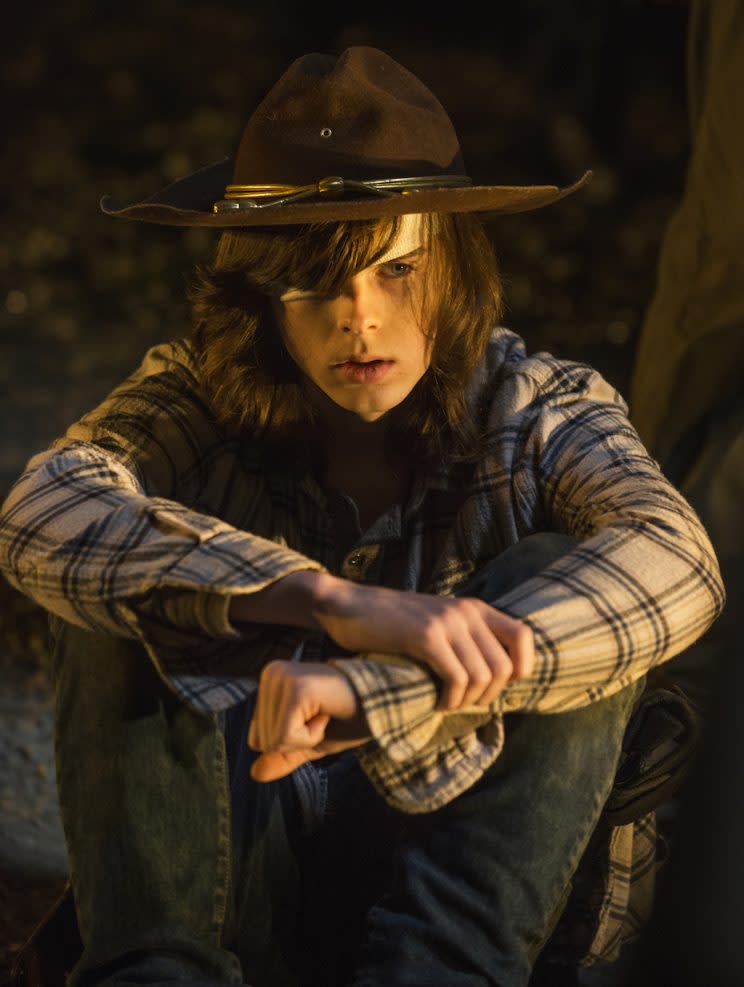 Chandler Riggs as Carl Grimes in ‘The Walking Dead’ (Credit: Gene Page/AMC)