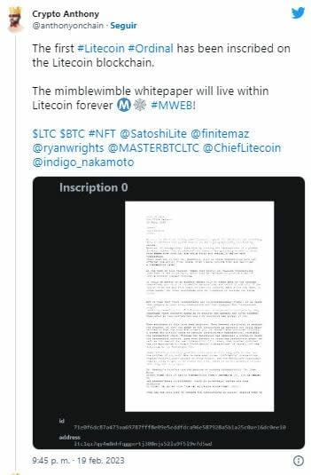Los NFTs llegan a Litecoin gracias a los ajustes de Ordinals