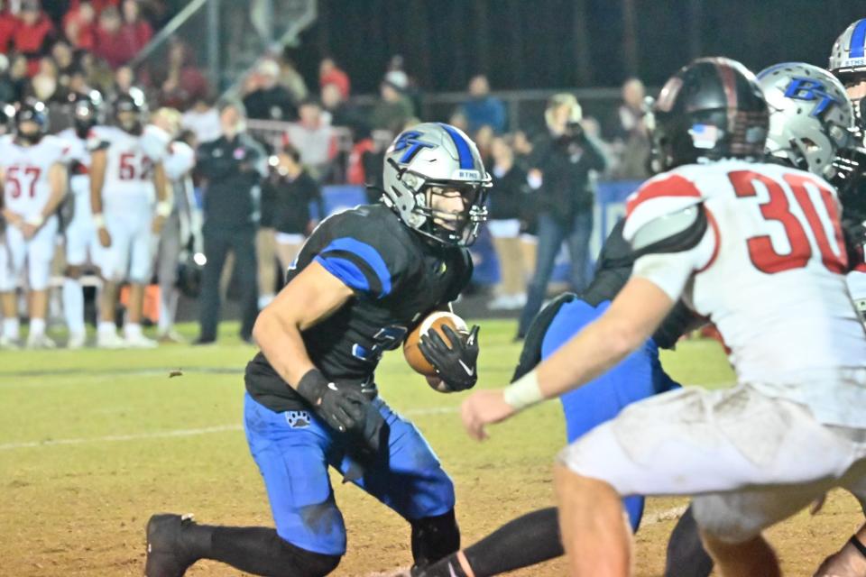 Bartram Trail running back Laython Biddle looks for running room during a 2022 game against Creekside. For the 2023 season, the district rivals are scheduled to meet on Oct. 13.