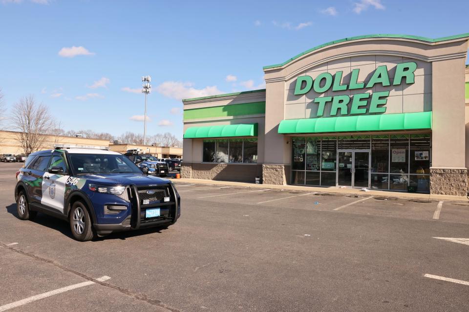 The Dollar Tree store is closed at 999 North Montello St. in Brockton on Wednesday, Feb. 1, 2023 following a fatal shooting the day before.