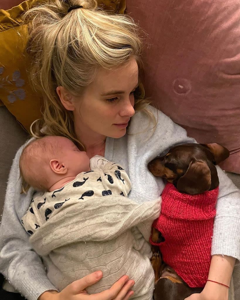 Cressida Bonas with baby son Wilbur