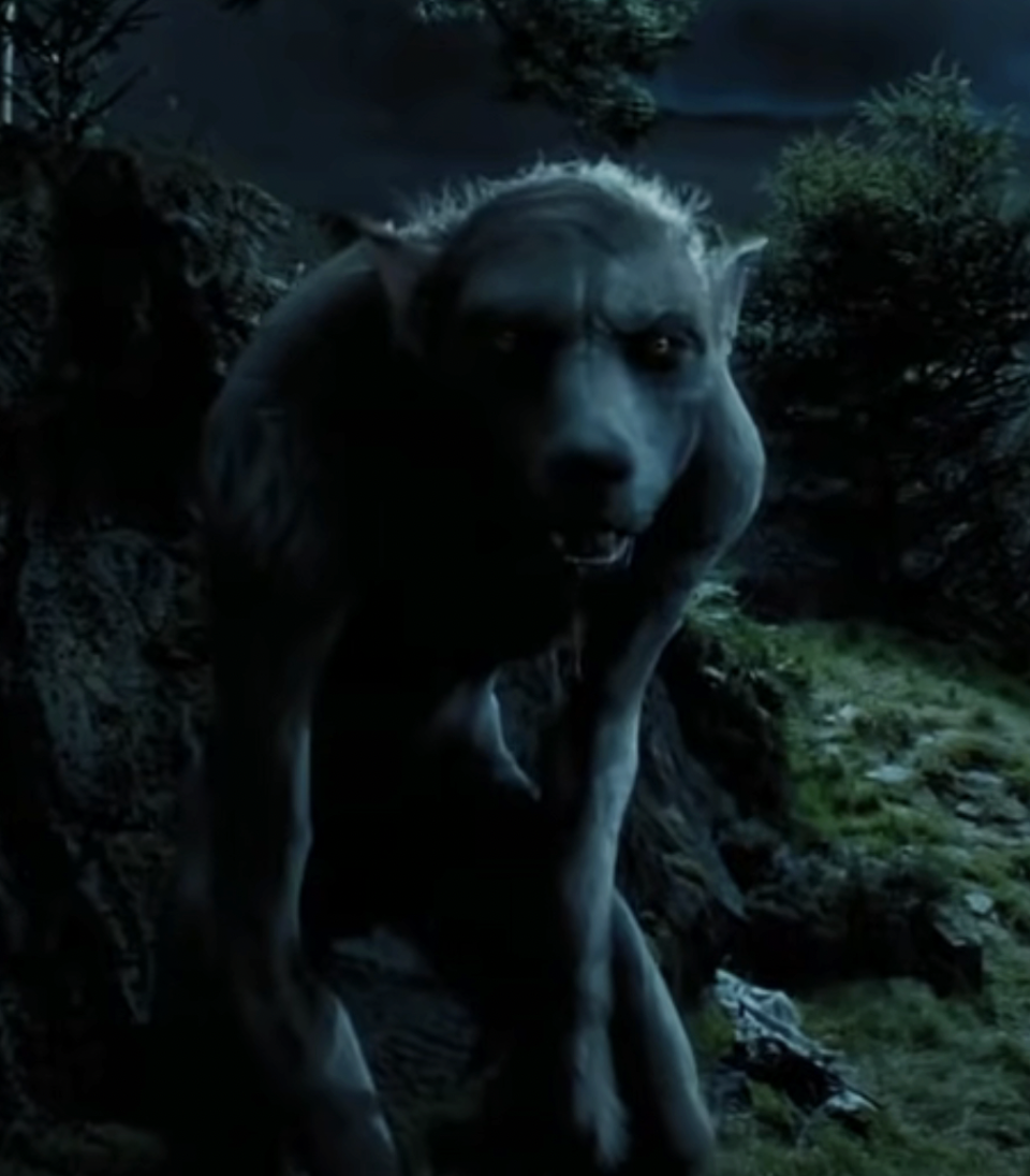 CGI werewolf character shown in a nighttime setting