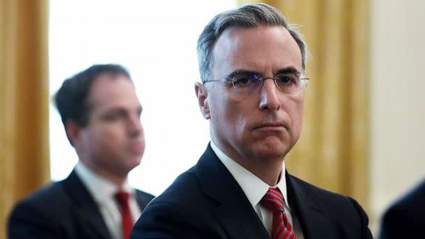 PHOTO: White House Counsel Pat Cipollone waits for the beginning of a cabinet meeting in the East Room of the White House, May 19, 2020 in Washington, DC. (Alex Wong/Getty Images, FILE)