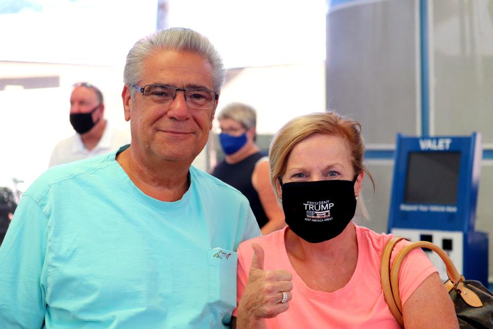 Rick and JaNeen Bird visiting Bally's Las Vegas after it reopened Thursday, July 23, 2020.