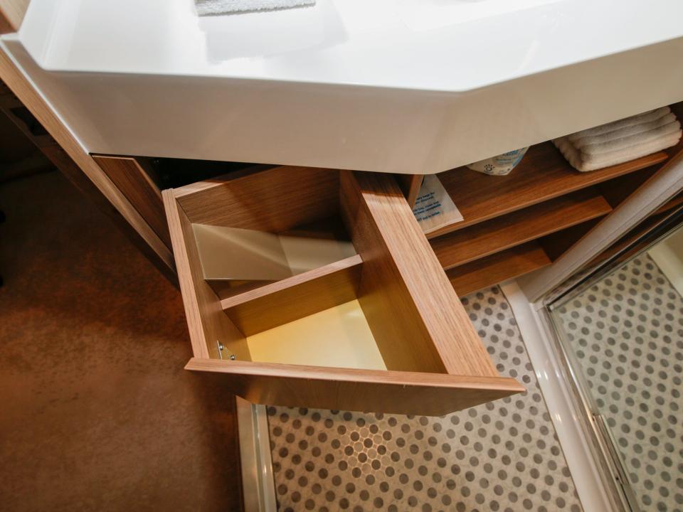 the only drawer inside Royal Caribbean Icon of the Seas' ocean-view balcony cabin