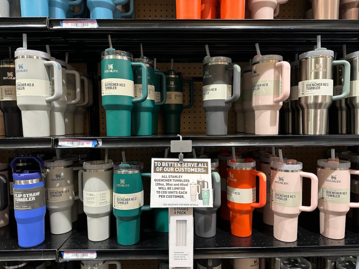 Stanley tumblers have become so popular that some stores have had to put limits on how many customers can buy, but sustainability experts caution that consumer trends like this one can have lasting impacts on the environment. (Matt Fowler KC/Shutterstock - image credit)