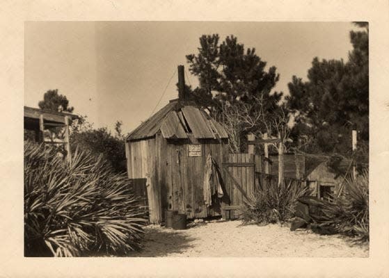 Teddy Tollefsen built several wood structures at what is now St. Andrews State Park, including a cabin, smokehouse and storage building.