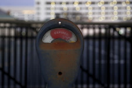 An expired meter is seen along a street in Atlantic City, New Jersey, January 19, 2016. REUTERS/Shannon Stapleton
