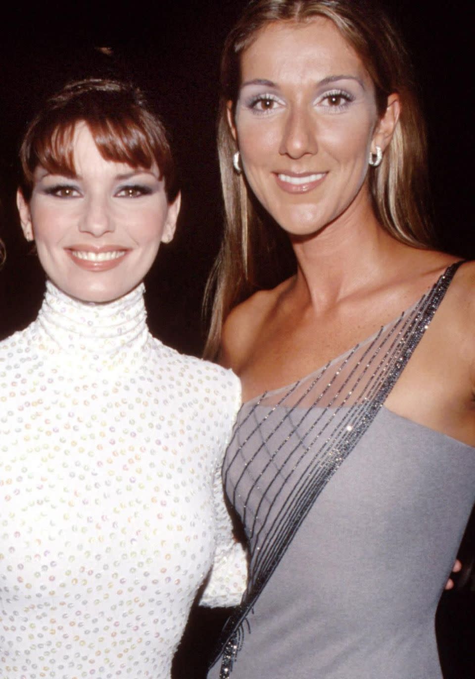 We're kind of gutted their tours don't overlap. A Celine-Shania duet in Australia would've been epic. The pair are pictured here together in 1999 at the Grammys. Source: Getty