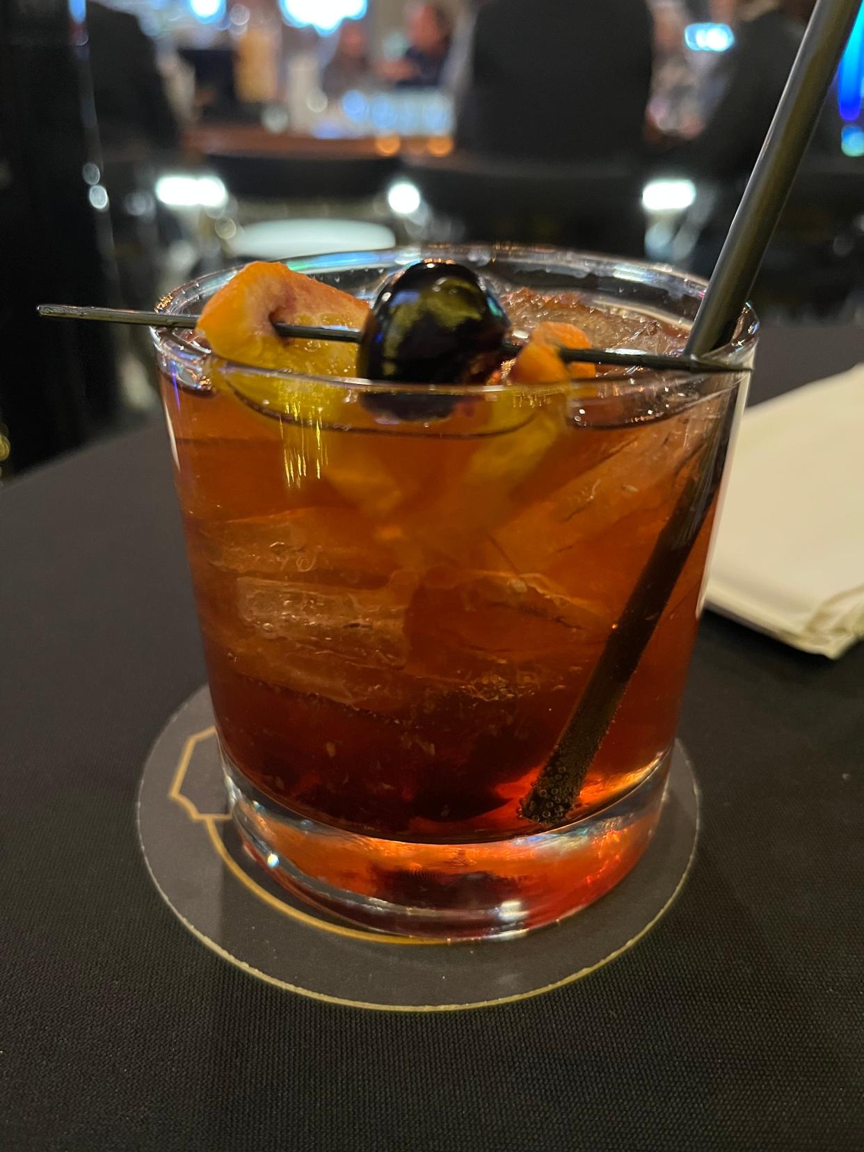 The stellar brandy old fashioned at C.C.'s Elbow Room, 2850 N. Brookfield Road, is made with Lustau brandy and Luxardo cherries.
