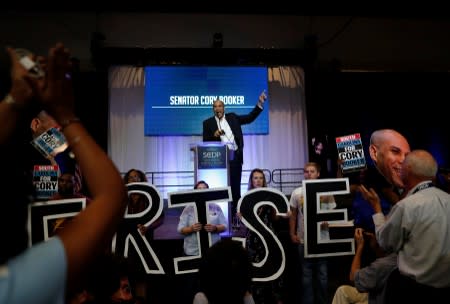 Democratic presidential candidate Booker speaks at the SC Democratic Convention in Columbia