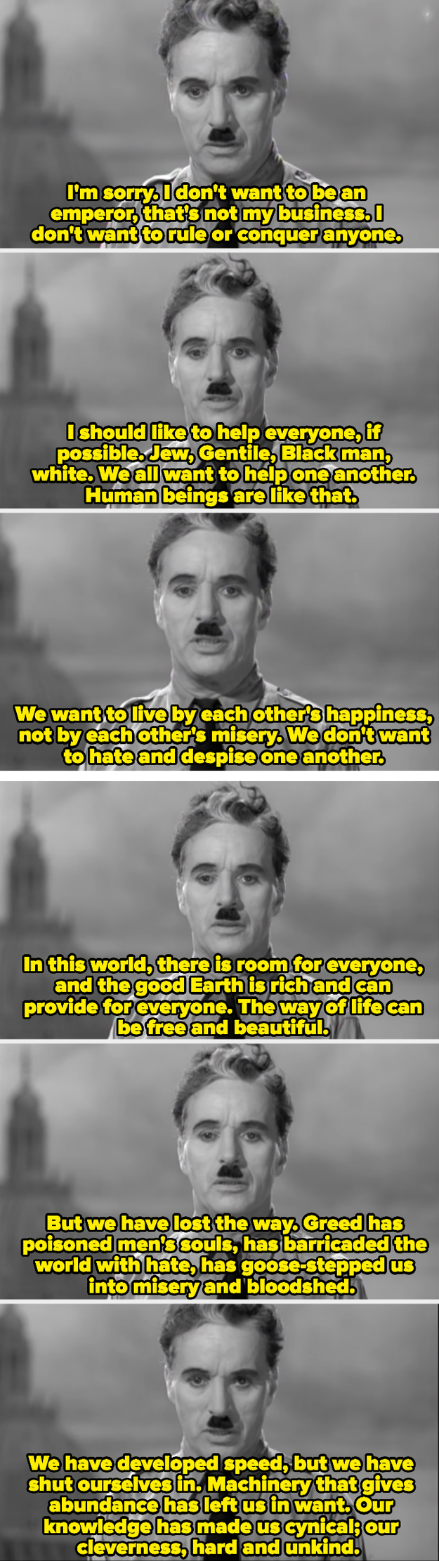 Screenshots from "The Great Dictator"