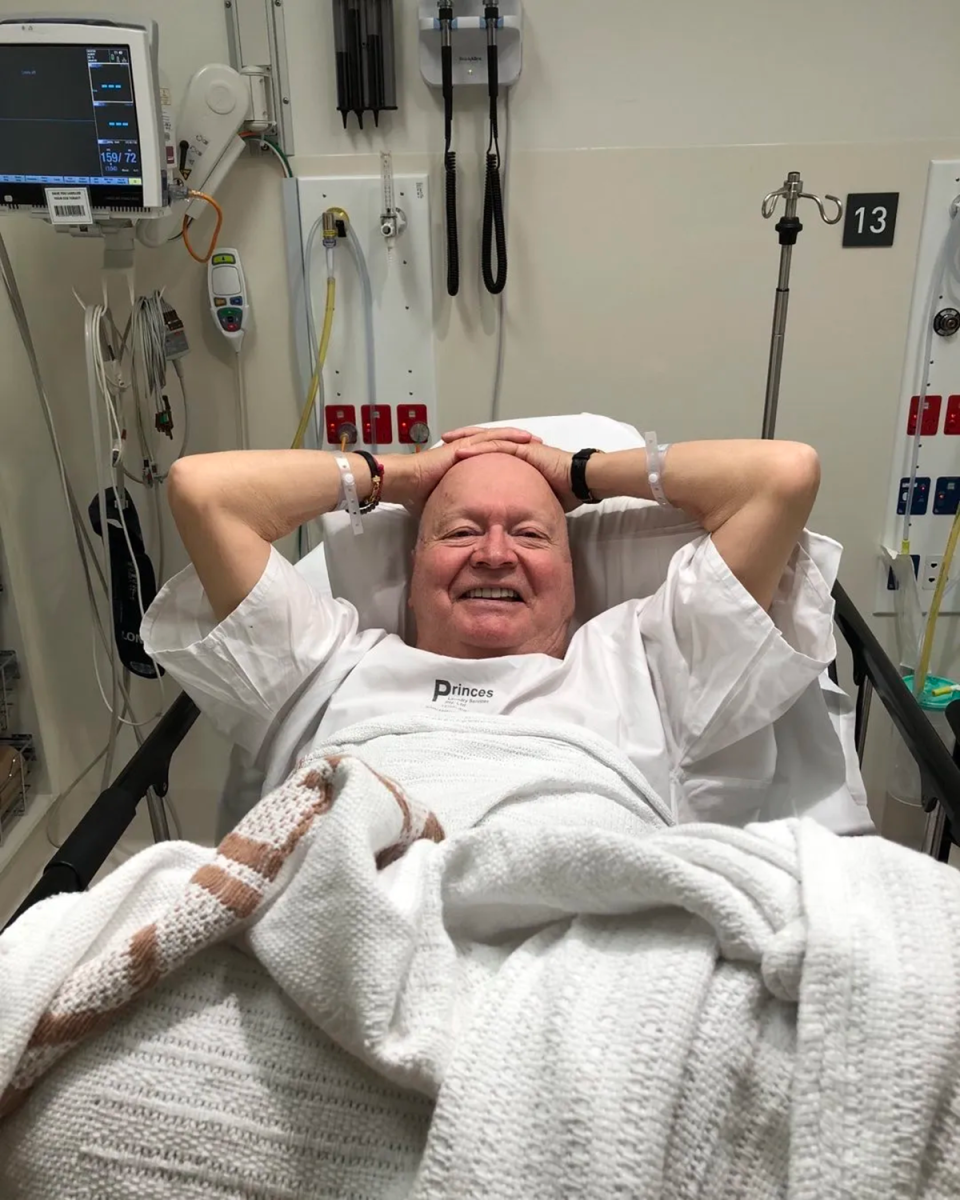 Bert Newton in the hospital.