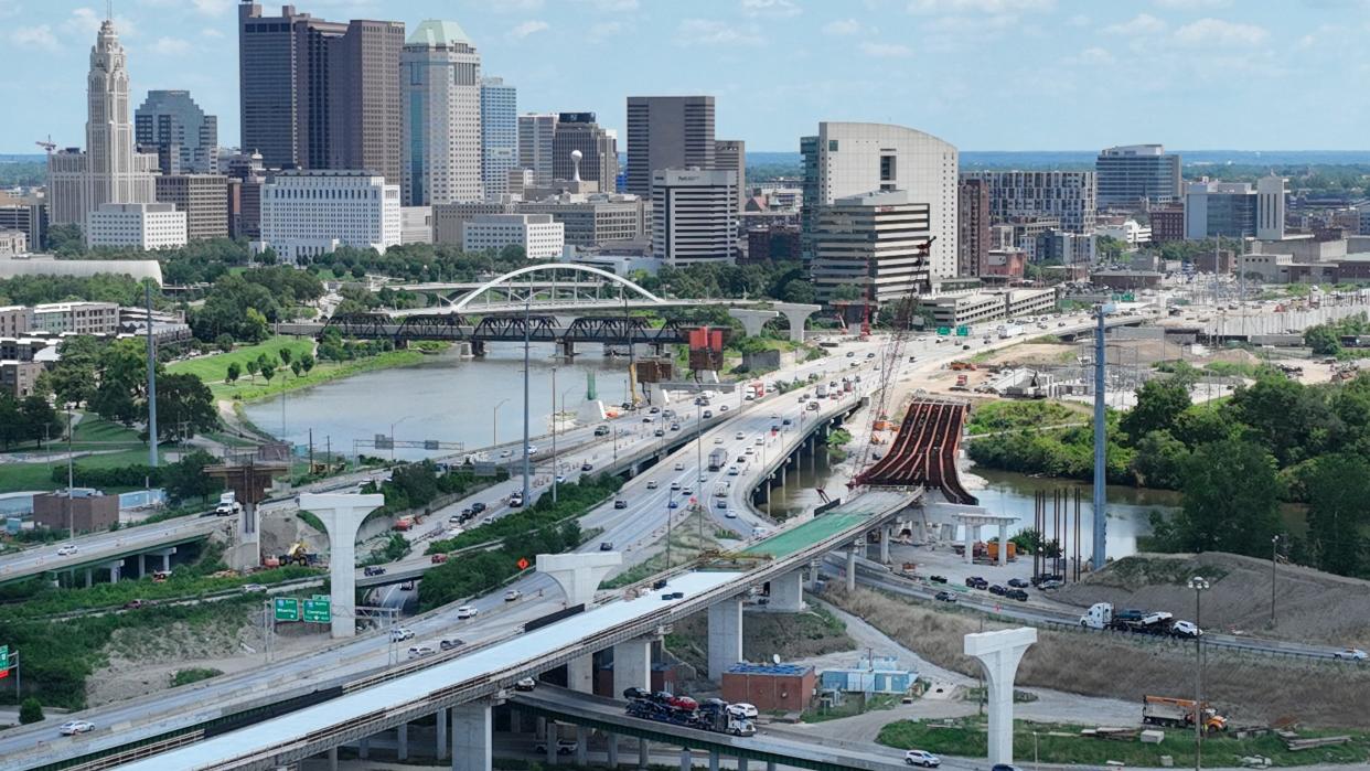 The Interstate 70-71 and St. Rt. 315 reconstruction mega-project, photographed in July 2023.