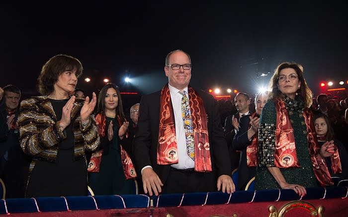 Alberto de Mónaco con sus hermanas Estefanía y Carolina