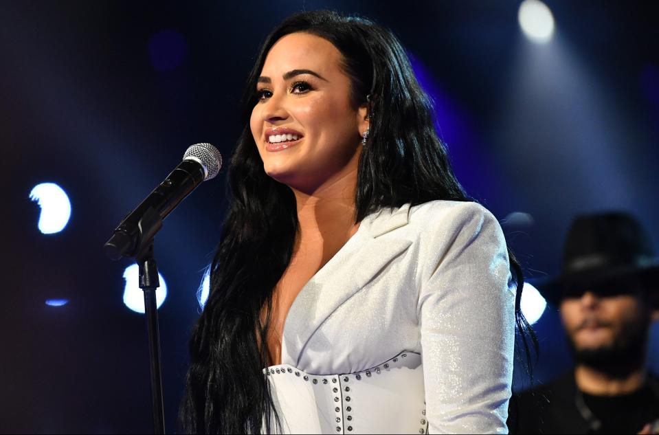 Demi Lovato performs onstage at the 2020 Grammy Awards.