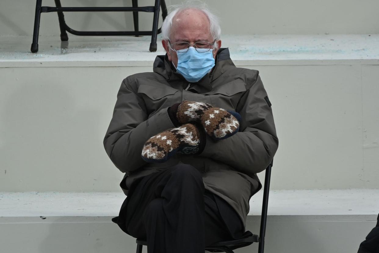 Bernie Sanders at the Inauguration in Washington D.C. (AFP via Getty Images)