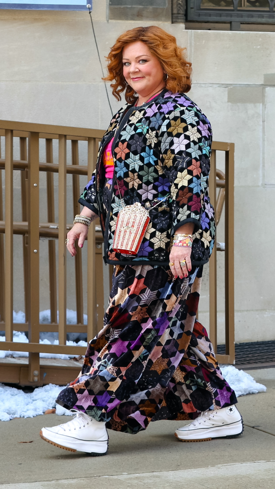 The jacket and midi skirt combo