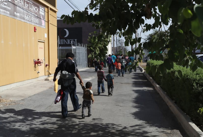 MCALLEN, TX - JUNE 11: Central American immigrant families depart ICE custody, pending future immigration court hearings on June 11, 2018 in McAllen, Texas. Thousands of undocumented immigrants continue to cross into the U.S., despite the Trump administration's recent "zero tolerance" approach to immigration policy. (Photo by John Moore/Getty Images) *** BESTPIX *** ** OUTS - ELSENT, FPG, CM - OUTS * NM, PH, VA if sourced by CT, LA or MoD **