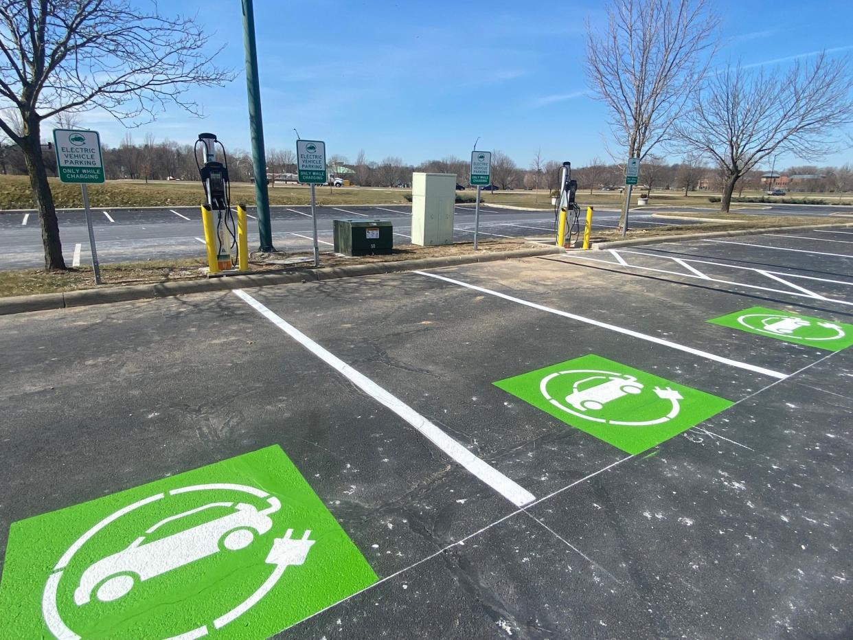 New EV charging stations were added at the Westerville Community Center, 350 N. Cleveland Ave., on March 16.