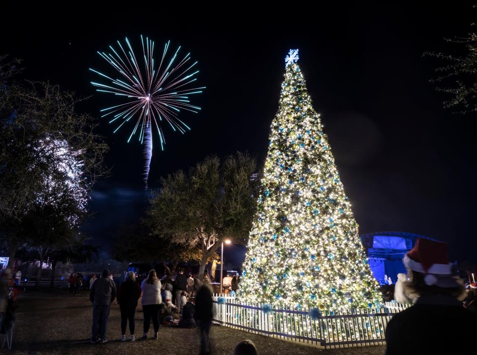 The Beach Home for the Holidays celebration in includes live concerts, movies, fireworks and the lighting of the city Christmas tree.