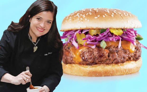 <p><a href="https://parade.com/870221/parade/brisket-cheeseburgers-with-red-cabbage-slaw/" rel="nofollow noopener" target="_blank" data-ylk="slk:Alex Guarnaschelli;elm:context_link;itc:0;sec:content-canvas" class="link ">Alex Guarnaschelli</a></p>