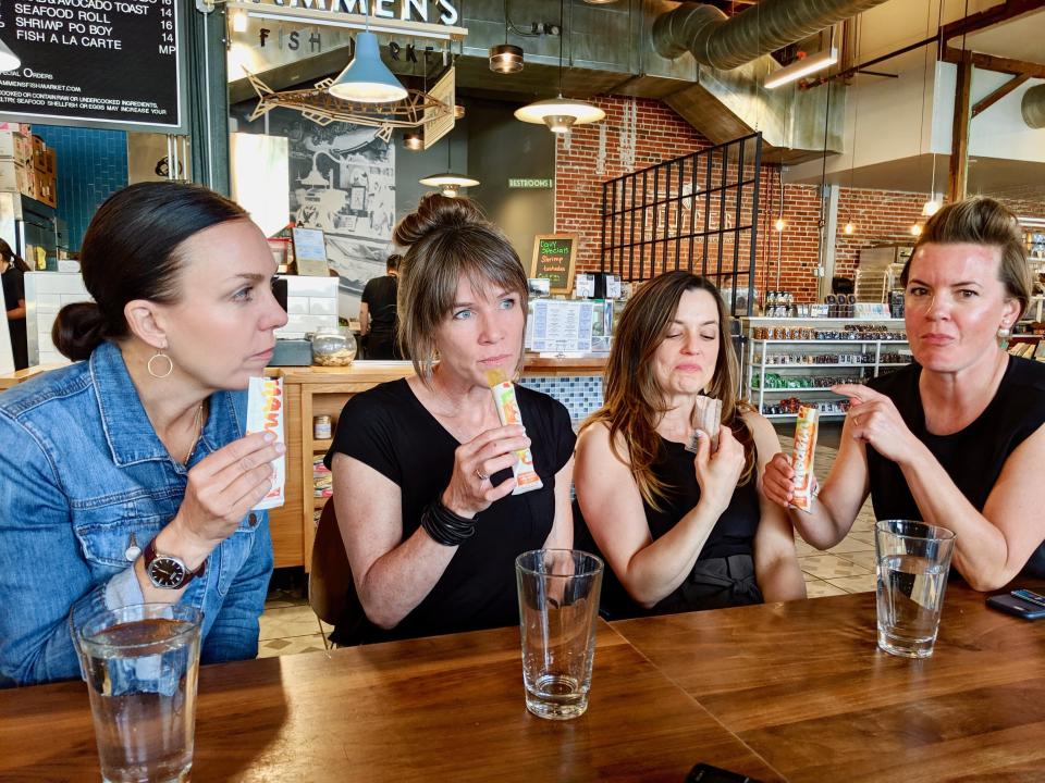 Erika Thomas (right) and her friends tasted 21 flavors of boozy pops. (Photo: HuffPost Life)