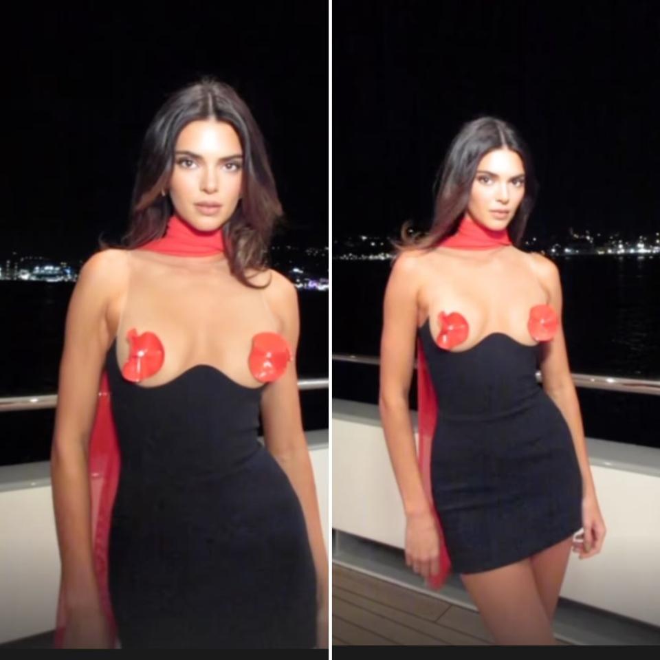 Kendall Jenner in a sheer minidress