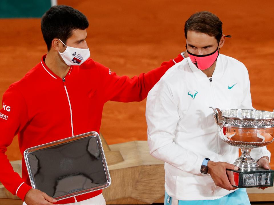 <p>Novak Djokovic (left) and Rafael Nadal contested this year’s French Open final</p>Getty