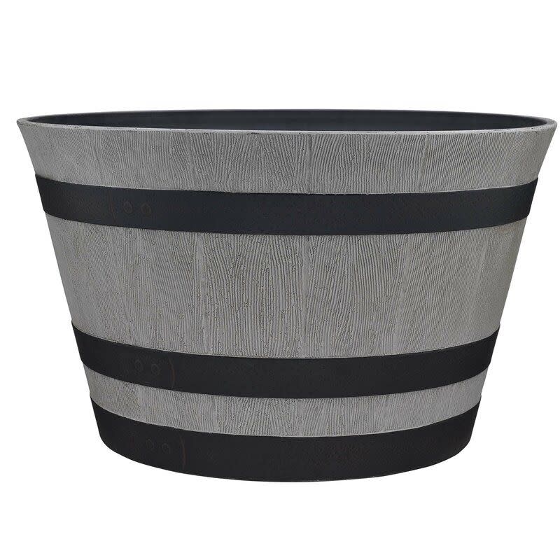 8) Westcott Resin Barrel Planter