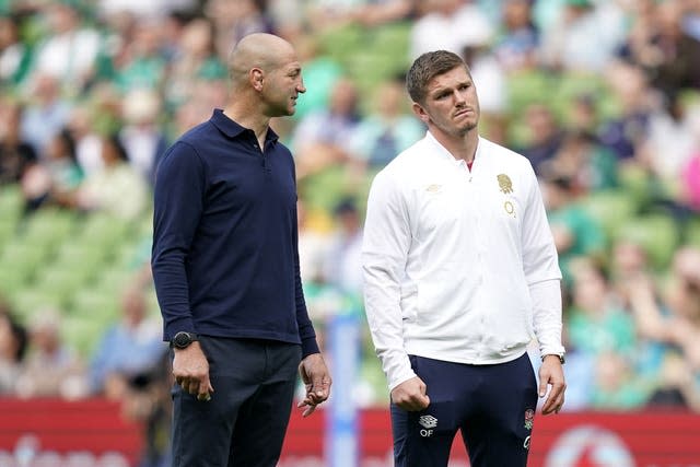 Owen Farrell watched the match from the stands in Dublin