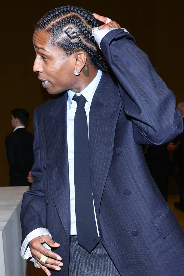 ASAP Rocky at the Gucci Fall/Winter 2023 Fashion Show In Milan. He