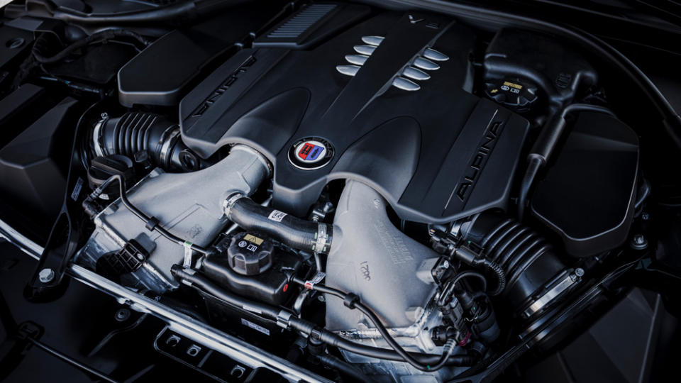 The 4.4-liter bi-turbo engine is responsible for 612 hp and 590 ft lbs of torque. - Credit: Roman Raetzke, courtesy of BMW.