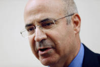 FILE - In this file photo taken on May 30, 2018, Bill Browder, a U.S.-born Britain-based financier, talks to The Associated Press' reporters after leaving the anti-graft prosecutor's office in Madrid, Spain. Two prominent Kremlin critics warn that electing a top Russian police official to be president of Interpol would undermine the international law enforcement agency and politicize police cooperation across borders. Browder and oligarch-turned-dissident Mikhail Khodorkovsky told reporters that President Vladimir Putin has tried to use Interpol to hunt down critics such as themselves to stifle dissent. (AP Photo/Francisco Seco, File)