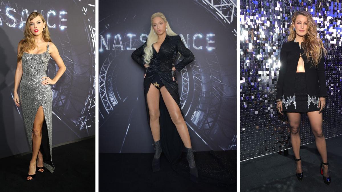 Beyoncé Wears Head-to-Toe Silver in Versace Gown For 'Renaissance' Film  Premiere