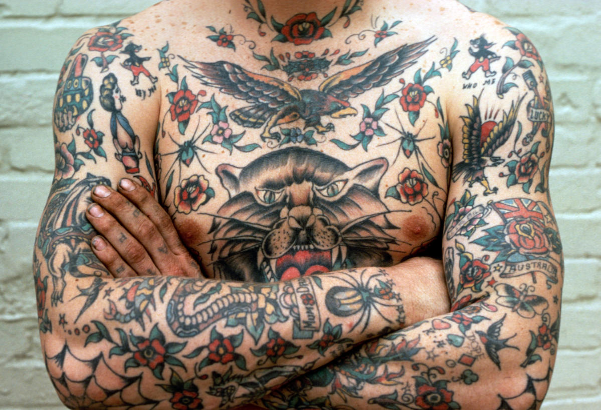 religious chest piece tattoos