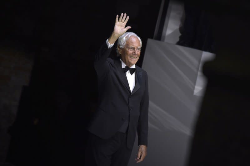 Giorgio Armani attends his "One Night In Venice" runway show on September 2 in Venice, Italy. The fashion designer turns 90 on July 11. File Photo by Rocco Spaziani/UPI