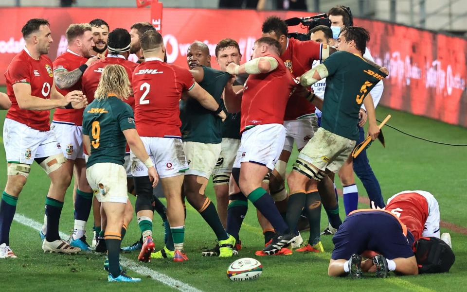 The Lions and Springboks square up - GETTY IMAGES