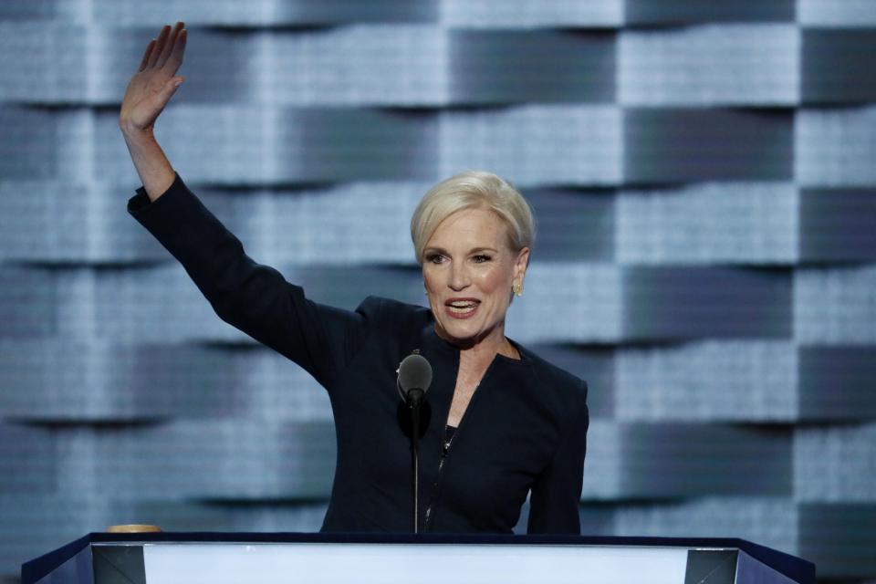 Cecile Richards, president of the Planned Parenthood Action Fund, waves after speaking on Tuesday at the Democratic National Convention. (Photo: J. Scott Applewhite/AP)