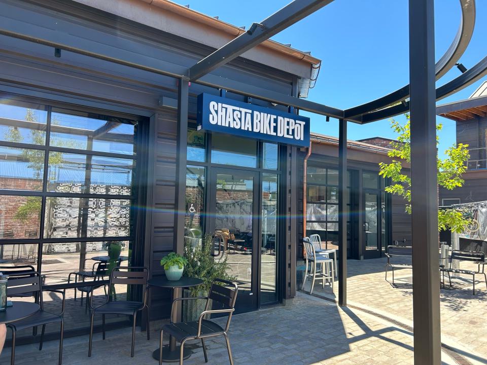 The entrance to Shasta Bike Depot in downtown Redding.