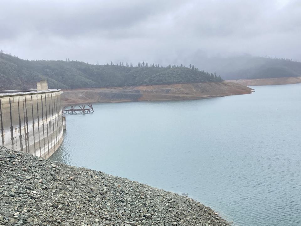 For comparison: Shasta Dam on Lake Shasta on Tuesday, Jan. 3, 2023.