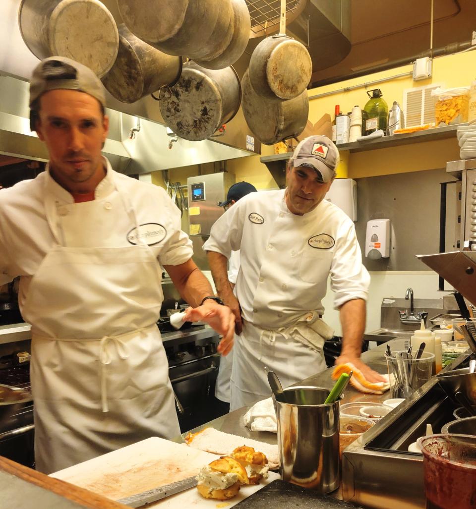 Chef Peter Ryan, right, who grew up in Plymouth, opened The Plimoth restaurant in Denver in 2013.