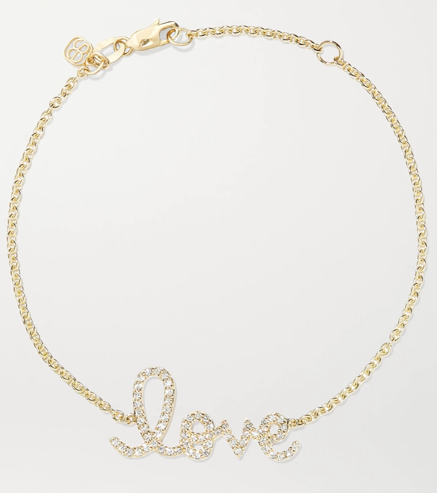 Love 14k Gold Diamond Bracelet