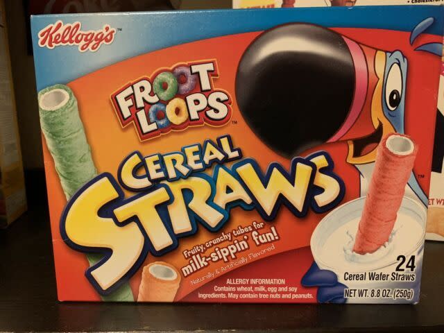 <p>If somehow you have a box of these discontinued and now most likely expired breakfast snack, feel free to sell it! Someone is doing so <a href="https://www.ebay.com/itm/Sealed-Discontinued-Kelloggs-Cereal-Straws-Vintage-Food-Nostalgia-2000s/154047450938?_trkparms=aid%3D111001%26algo%3DREC.SEED%26ao%3D1%26asc%3D20160811114145%26meid%3D6787be66cf7f422cb00b9bc4f30cf69b%26pid%3D100667%26rk%3D2%26rkt%3D6%26mehot%3Dnone%26sd%3D174485116904%26itm%3D154047450938%26pmt%3D1%26noa%3D1%26pg%3D2334524&_trksid=p2334524.c100667.m2042" rel="nofollow noopener" target="_blank" data-ylk="slk:for $10,000,;elm:context_link;itc:0;sec:content-canvas" class="link ">for $10,000,</a> so, uh, anything is possible. </p>
