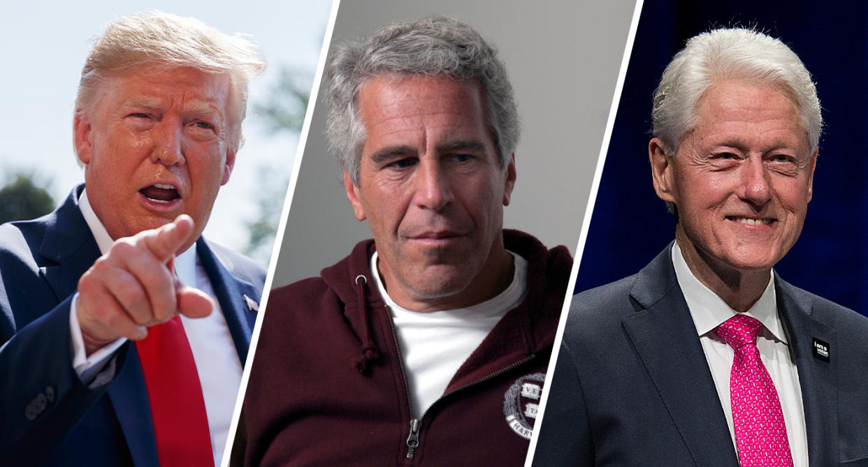 President Donald Trump, Jeffrey Epstein, former President Bill Clinton. (Photos: Evan Vucci/AP, Rick Friedman Photography/Corbis via Getty Images, Andrew Chin/Getty Images)