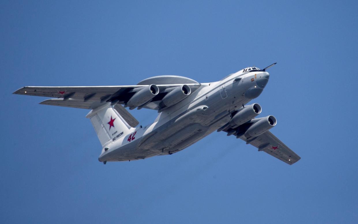 A Russian A-50 aircraft, like the one pictured, was damaged by Belarusian partisans - Alexander Zemlianichenko/Pool via REUTERS/File Photo