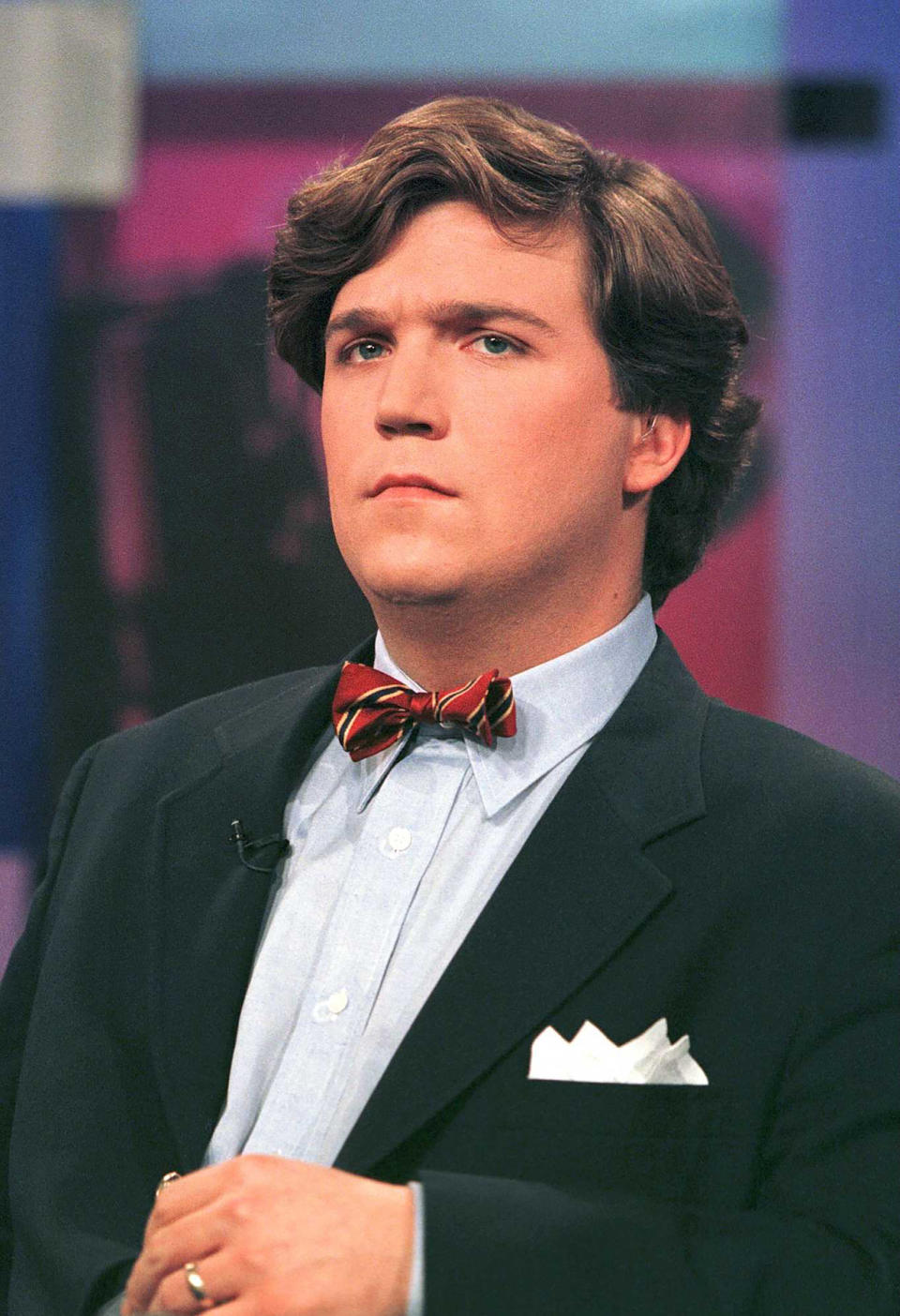 Early in his career as a writer during the 1990's Carlson was known for always wearing a bow tie.<span class="copyright">Richard Ellis—Getty Images</span>