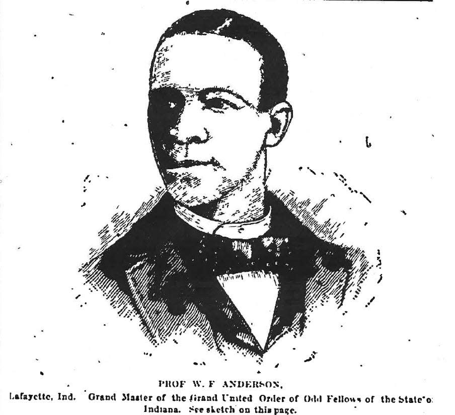 An image of Prof. W. F. Anderson, principal of Lincoln School from 1891-1909, at Lincoln Elementary School in Lafayette, Indiana.