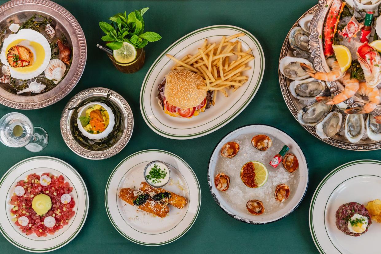 The menu at Bill's Oyster includes classics such as oysters, beef tartare and a cheeseburger, along with hot and cold offerings such as a grilled scallop and clams michelada.
