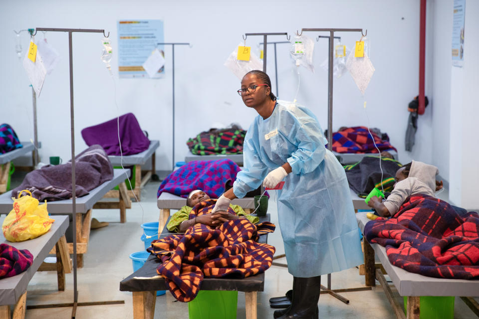 Cholera outbreaks have become more deadly, with decade-high fatality rates. Above, a temporary treatment centre in Lusaka, Zambia. (Photo: Peng Lijun/Xinhua/Getty Images via Bloomberg)